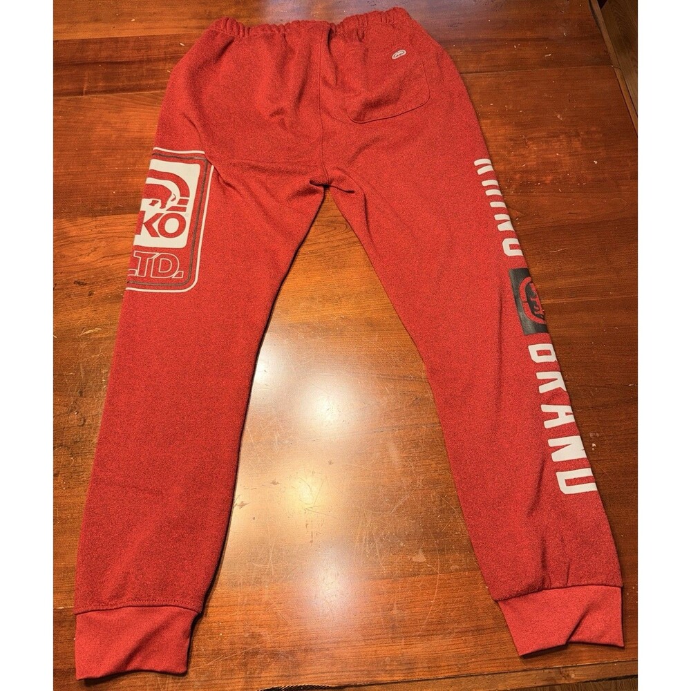 Ecko Unltd Men's M Red Fleece Joggers Sweatpants Big Logo Rhino Graphic 90s Y2K - Picture 5 of 5